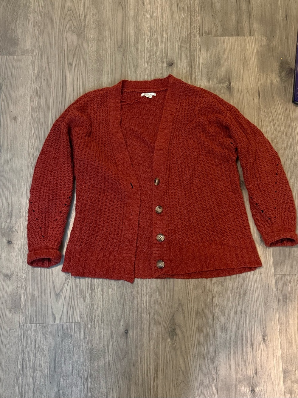American Eagle Outfitters Rust Button-Up Knit Cardigan